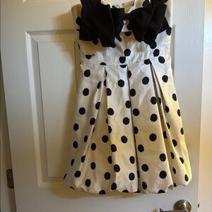 Polka Dot strapless bubble Dress with detachable Bow